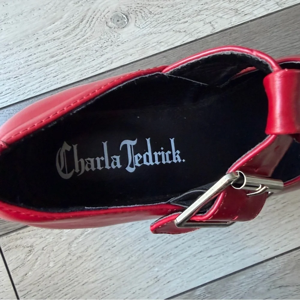 CHARLA TEDRICK RED TEE PLATFORM MARY JANES